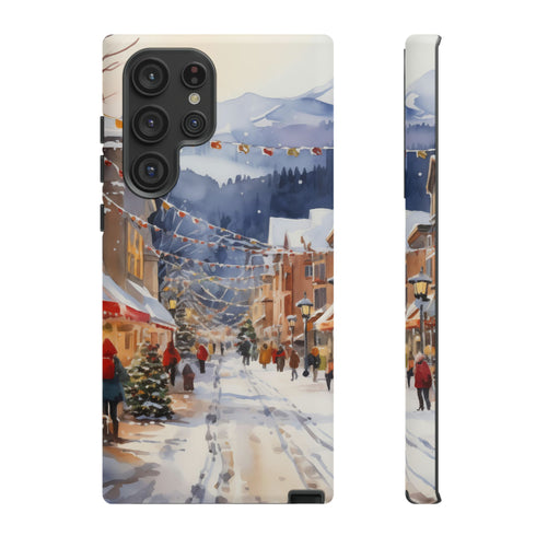 Bustling Victorian Christmas Market - Impact Resistant Phone Case Samsung Galaxy S22 Ultra Matte